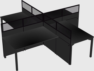 Quad office cubicles