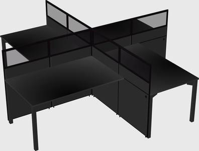 Quad office cubicles