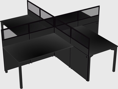 Quad office cubicles