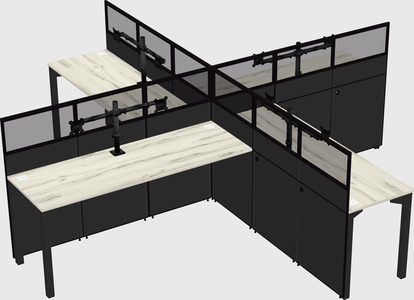 Quad office cubicles