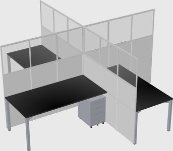 Quad office cubicles