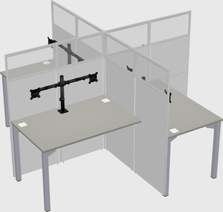 Quad office cubicles