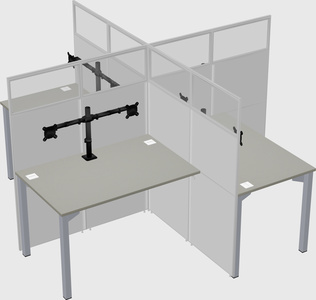 Quad office cubicles