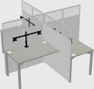 Quad office cubicles