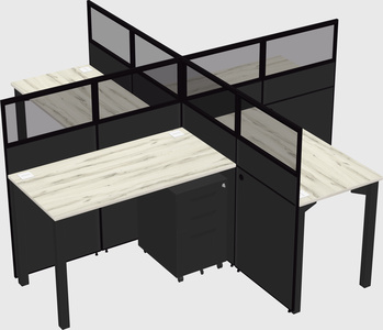 Quad office cubicles