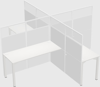Quad office cubicles