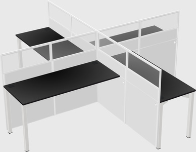 Quad office cubicles