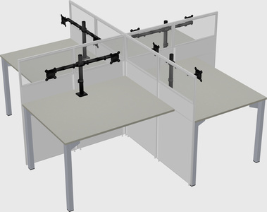 Quad office cubicles