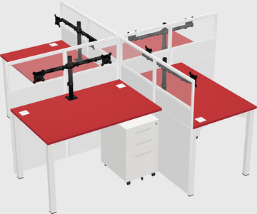 Quad office cubicles