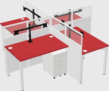 Quad office cubicles
