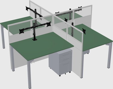 Quad office cubicles