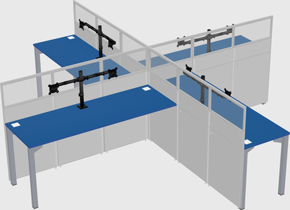 Quad office cubicles