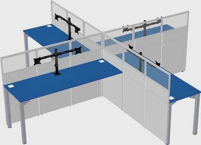 Quad office cubicles