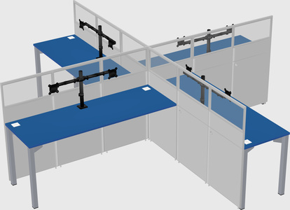 Quad office cubicles