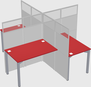 Quad office cubicles