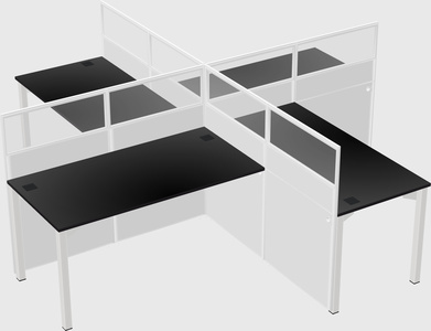 Quad office cubicles