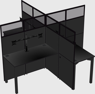 Quad office cubicles