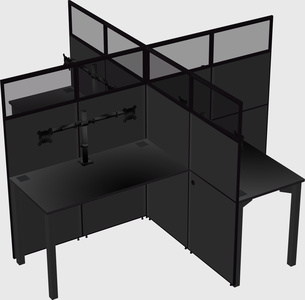Quad office cubicles