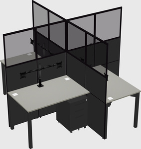 Quad office cubicles