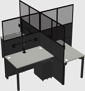 Quad office cubicles