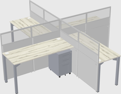 Quad office cubicles