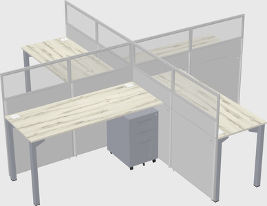 Quad office cubicles