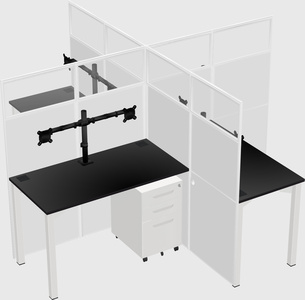 Quad office cubicles