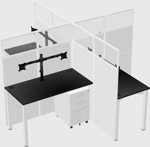 Quad office cubicles