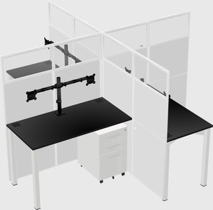 Quad office cubicles