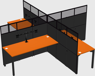 Quad office cubicles