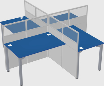 Quad office cubicles