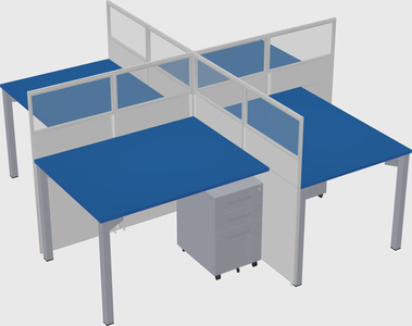 Quad office cubicles