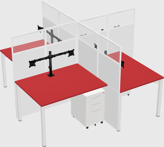 Quad office cubicles