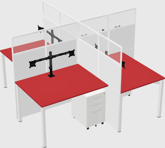 Quad office cubicles
