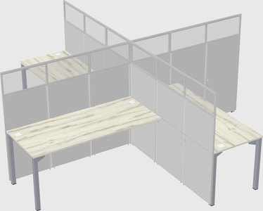 Quad office cubicles