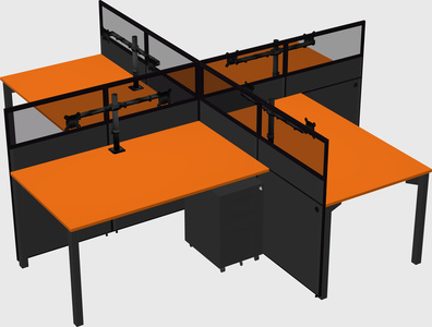 Quad office cubicles