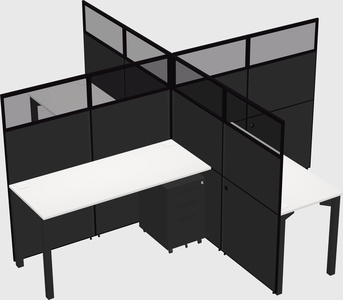 Quad office cubicles