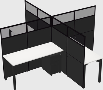 Quad office cubicles