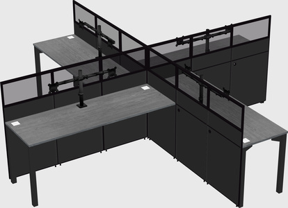 Quad office cubicles