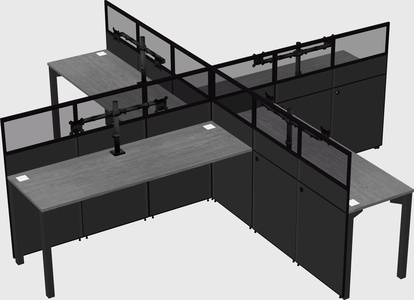 Quad office cubicles