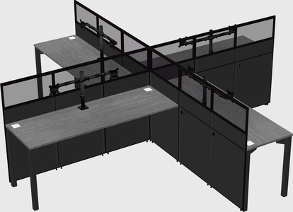 Quad office cubicles