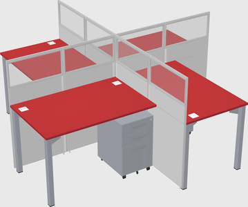 Quad office cubicles