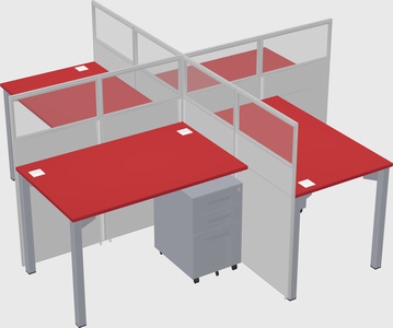 Quad office cubicles