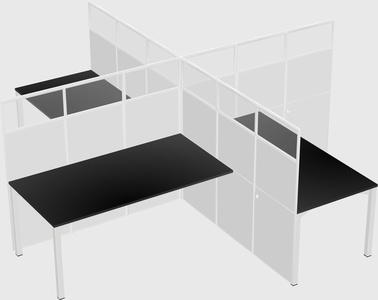 Quad office cubicles