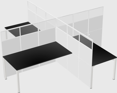Quad office cubicles