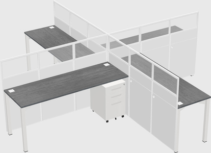 Quad office cubicles