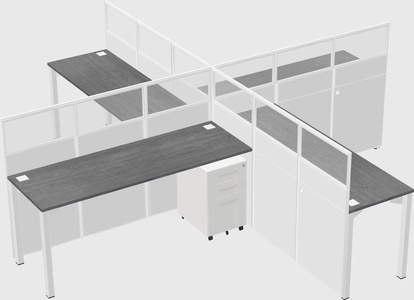 Quad office cubicles