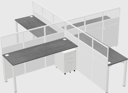 Quad office cubicles