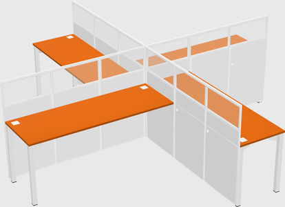 Quad office cubicles