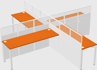 Quad office cubicles